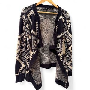 Downtown Coalition (M/L) Southwest Open Waterfall Knit Cardigan Sweater